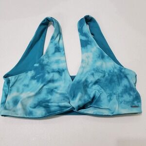 PINK Victoria's Secret Women Swimwear Large Blue Tie Dye Bikini Twist Front